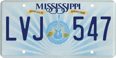 MS license plate LVJ547
