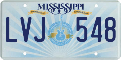 MS license plate LVJ548