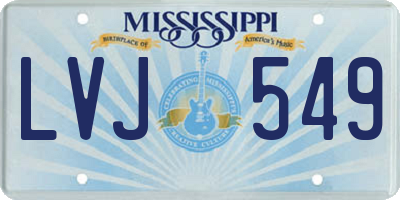 MS license plate LVJ549