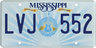 MS license plate LVJ552
