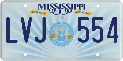 MS license plate LVJ554