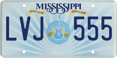 MS license plate LVJ555
