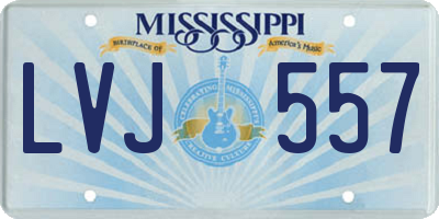 MS license plate LVJ557