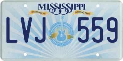 MS license plate LVJ559