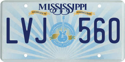 MS license plate LVJ560