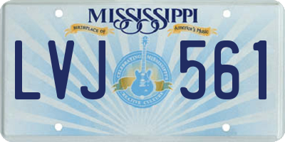 MS license plate LVJ561
