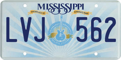 MS license plate LVJ562