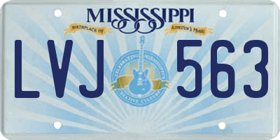 MS license plate LVJ563