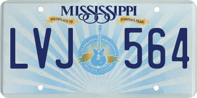 MS license plate LVJ564