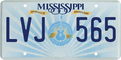MS license plate LVJ565