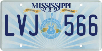MS license plate LVJ566