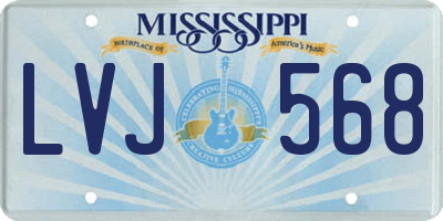 MS license plate LVJ568