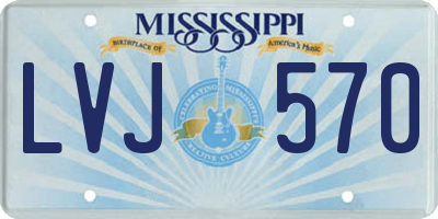 MS license plate LVJ570