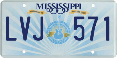 MS license plate LVJ571