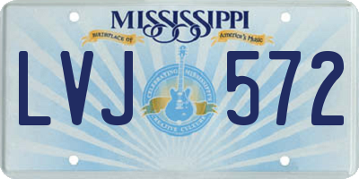 MS license plate LVJ572