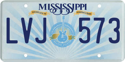 MS license plate LVJ573