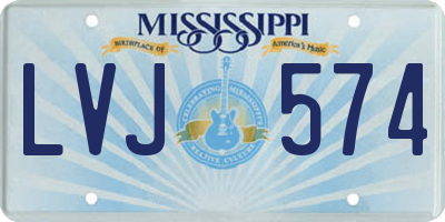 MS license plate LVJ574