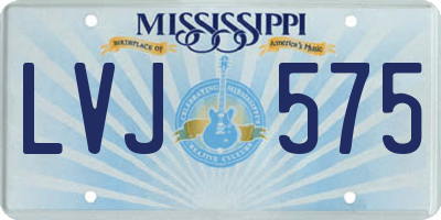 MS license plate LVJ575