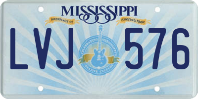 MS license plate LVJ576