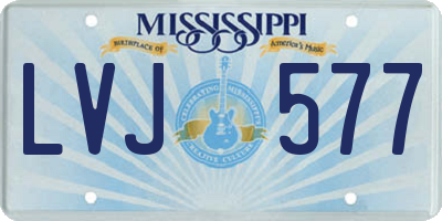 MS license plate LVJ577