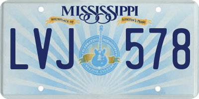 MS license plate LVJ578