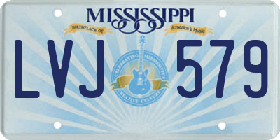 MS license plate LVJ579