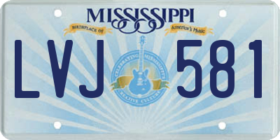 MS license plate LVJ581