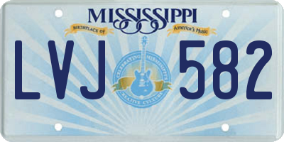MS license plate LVJ582