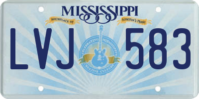 MS license plate LVJ583