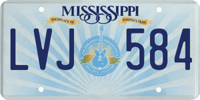 MS license plate LVJ584