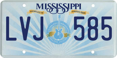 MS license plate LVJ585