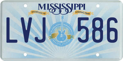 MS license plate LVJ586