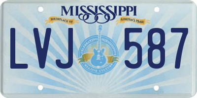 MS license plate LVJ587