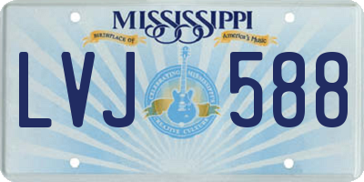 MS license plate LVJ588