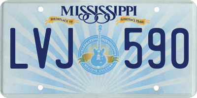MS license plate LVJ590