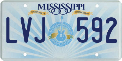 MS license plate LVJ592
