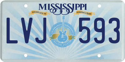 MS license plate LVJ593