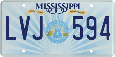 MS license plate LVJ594