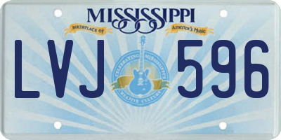 MS license plate LVJ596