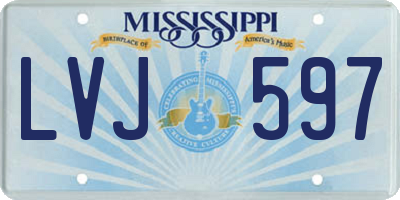 MS license plate LVJ597
