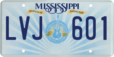 MS license plate LVJ601