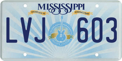 MS license plate LVJ603