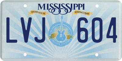 MS license plate LVJ604