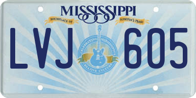 MS license plate LVJ605