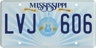 MS license plate LVJ606