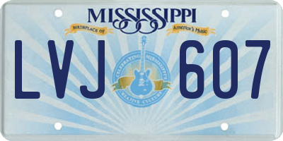 MS license plate LVJ607