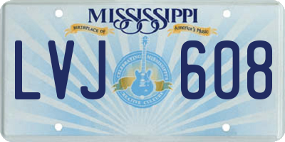 MS license plate LVJ608