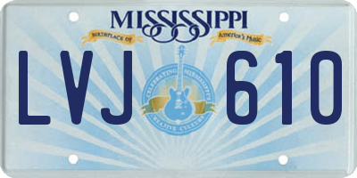MS license plate LVJ610