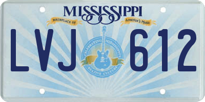 MS license plate LVJ612