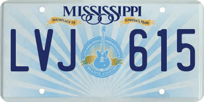 MS license plate LVJ615